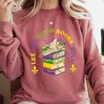 Let The Good Books Roll Mardi Gras Reading Comfort Colors Sweatshirt Orchid Let The Good Books Roll Mardi Gras Reading Comfort Colors Sweatshirt Orchid