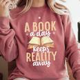 Librarian A Book A Day For Book Lover Reading Library Comfort Colors Sweatshirt Orchid