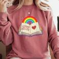 Libraries Are For Everyone Book LGBTQ Ally Gay Pride Month Comfort Colors Sweatshirt Orchid