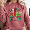 Library Crew Book Lovers Reader Teacher Librarian Christmas Comfort Colors Sweatshirt Orchid
