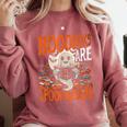 Library Halloween Book Lover Ghost With Books Comfort Colors Sweatshirt Orchid Library Halloween Book Lover Ghost With Books Comfort Colors Sweatshirt Orchid