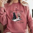 Life Better With 2 Cats Books Kitten Kitty Women Girls Kids Comfort Colors Sweatshirt Orchid Life Better With 2 Cats Books Kitten Kitty Women Girls Kids Comfort Colors Sweatshirt Orchid