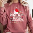 Most Likely To Read A Book On Christmas Family Matching Comfort Colors Sweatshirt Orchid Most Likely To Read A Book On Christmas Family Matching Comfort Colors Sweatshirt Orchid