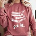 Get Lit Books Comfort Colors Sweatshirt Orchid