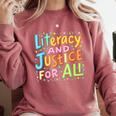 Literacy And Justice For All Protect Banned Books Library Comfort Colors Sweatshirt Orchid