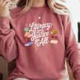Literacy And Justice For All Protect Libraries Banned Books Comfort Colors Sweatshirt Orchid Literacy And Justice For All Protect Libraries Banned Books Comfort Colors Sweatshirt Orchid