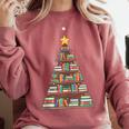 Literary Book Tree Bookish Shelf Art For Avid Readers Comfort Colors Sweatshirt Orchid