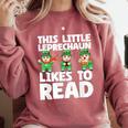 This Little Leprechaun Likes To Read St Patrick's Day Book Comfort Colors Sweatshirt Orchid This Little Leprechaun Likes To Read St Patrick's Day Book Comfort Colors Sweatshirt Orchid