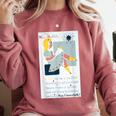 Little Miss Muffet Reading a Picture Book Comfort Colors Sweatshirt Orchid