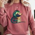 Lizard Reading Book Librarian Bookworm Reader Read Comfort Colors Sweatshirt Orchid