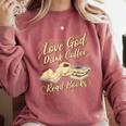 Love God Drink Coffee Read Books Christian Tee Comfort Colors Sweatshirt Orchid