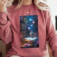 Magic Books Butterflies Fantasy Nature Tea Enchanting Comfort Colors Sweatshirt Orchid