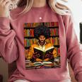 Man Reading Book Black History Month Book Lover Afro Comfort Colors Sweatshirt Orchid Man Reading Book Black History Month Book Lover Afro Comfort Colors Sweatshirt Orchid
