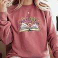 Mardi Gras Book Librarian Author Purple Beads Comfort Colors Sweatshirt Orchid