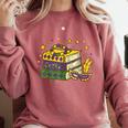 Mardi Gras Book Lover Reading Reader Men Women Kids Comfort Colors Sweatshirt Orchid