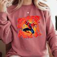 Marvel Spider-Man Peter Parker Comic Book Letter Logo Comfort Colors Sweatshirt Orchid