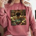 Melanin Afro Women Educated Reading Book History Girls Comfort Colors Sweatshirt Orchid Melanin Afro Women Educated Reading Book History Girls Comfort Colors Sweatshirt Orchid
