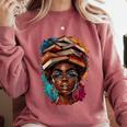 Melanin Girl Afro Book Lover Librarian Teacher Student Comfort Colors Sweatshirt Orchid