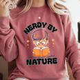 Nerdy By Nature Chibi Cute Book Lover Comfort Colors Sweatshirt Orchid Nerdy By Nature Chibi Cute Book Lover Comfort Colors Sweatshirt Orchid