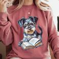 Nerdy Schnauzer Dog Book Lover Glasses Cute Pet For Men Women Kids Comfort Colors Sweatshirt Orchid Nerdy Schnauzer Dog Book Lover Glasses Cute Pet For Men Women Kids Comfort Colors Sweatshirt Orchid
