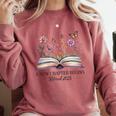 a New Chapter Begins Retired 2025 Floral Book Retirement Comfort Colors Sweatshirt Orchid a New Chapter Begins Retired 2025 Floral Book Retirement Comfort Colors Sweatshirt Orchid