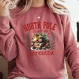 North Pole Book Club Hot Cocoa Bookworm Christmas Xmas Comfort Colors Sweatshirt Orchid