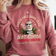 North Pole Book Club Hot Cocoa Librarians Bookish Christmas Comfort Colors Sweatshirt Orchid