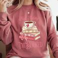 Not Today I'm Booked Book Lover Book Stack Coquette Bow Comfort Colors Sweatshirt Orchid