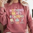 Nothing Beats Reading Book Librarian Across America Kids Comfort Colors Sweatshirt Orchid
