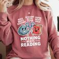 Nothing Beats Reading Rock Paper Scissors Book Lover Comfort Colors Sweatshirt Orchid