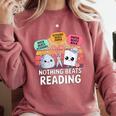 Nothing Beats Reading Rock Paper Scissors Books Lover Comfort Colors Sweatshirt Orchid