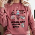 Nothing Beats Reading Rock Paper Scissors Reader Book Lover Comfort Colors Sweatshirt Orchid