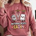 Nothing Goes Beyond Reading Rock Paper Scissors Book Comfort Colors Sweatshirt Orchid