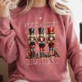 Nuts About Reading Nutcracker Reading Book Lover Christmas Comfort Colors Sweatshirt Orchid