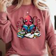 Octopus Reading Book Coffee Lover Bookaholic Bookworm Reader Comfort Colors Sweatshirt Orchid