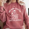 One More Chapter Skeleton Reading Book Lover Bookworm Comfort Colors Sweatshirt Orchid One More Chapter Skeleton Reading Book Lover Bookworm Comfort Colors Sweatshirt Orchid