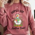 Oops I Got Another Book Cute Goose Librarian Reading Teacher Comfort Colors Sweatshirt Orchid