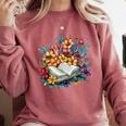 Open Book With Colorful Floral Reading Magic Comfort Colors Sweatshirt Orchid Open Book With Colorful Floral Reading Magic Comfort Colors Sweatshirt Orchid