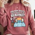 Orange Cat Reading Book 67 Six Seven Meme Comfort Colors Sweatshirt Orchid Orange Cat Reading Book 67 Six Seven Meme Comfort Colors Sweatshirt Orchid