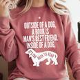 Outside Of A Dog A Book Is Man's Best Friend Apparel Comfort Colors Sweatshirt Orchid