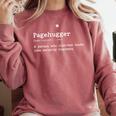 Pagehugger Definition Pun Book Lovers Literary Humor Comfort Colors Sweatshirt Orchid
