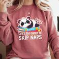 Panda Napping On Books Life’s Too Short To Skip Naps Comfort Colors Sweatshirt Orchid Panda Napping On Books Life’s Too Short To Skip Naps Comfort Colors Sweatshirt Orchid
