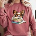 Papillon Books Reading Dog Breed Graphic For Men Women Kids Comfort Colors Sweatshirt Orchid Papillon Books Reading Dog Breed Graphic For Men Women Kids Comfort Colors Sweatshirt Orchid