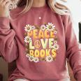 Peace Love Books Librarian Teacher Life Book Library Comfort Colors Sweatshirt Orchid Peace Love Books Librarian Teacher Life Book Library Comfort Colors Sweatshirt Orchid