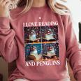 Penguin Love Reading And Penguins Child Book Lover Comfort Colors Sweatshirt Orchid Penguin Love Reading And Penguins Child Book Lover Comfort Colors Sweatshirt Orchid