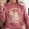 Persian Cat Persian Cats Persian Cats And Books For Men Women Kids Comfort Colors Sweatshirt Orchid