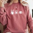 Plants Books Coffee Lover Gardener Quote Comfort Colors Sweatshirt Orchid