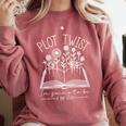 Plot Twist I'm Going To Be A Big Sister Literary Book Kids Comfort Colors Sweatshirt Orchid