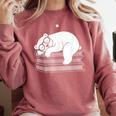 Polar Bear Reading Book Pajama Sleep Comfort Colors Sweatshirt Orchid