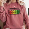 Powered By Books Bookworm Librarian Reading Comfort Colors Sweatshirt Orchid